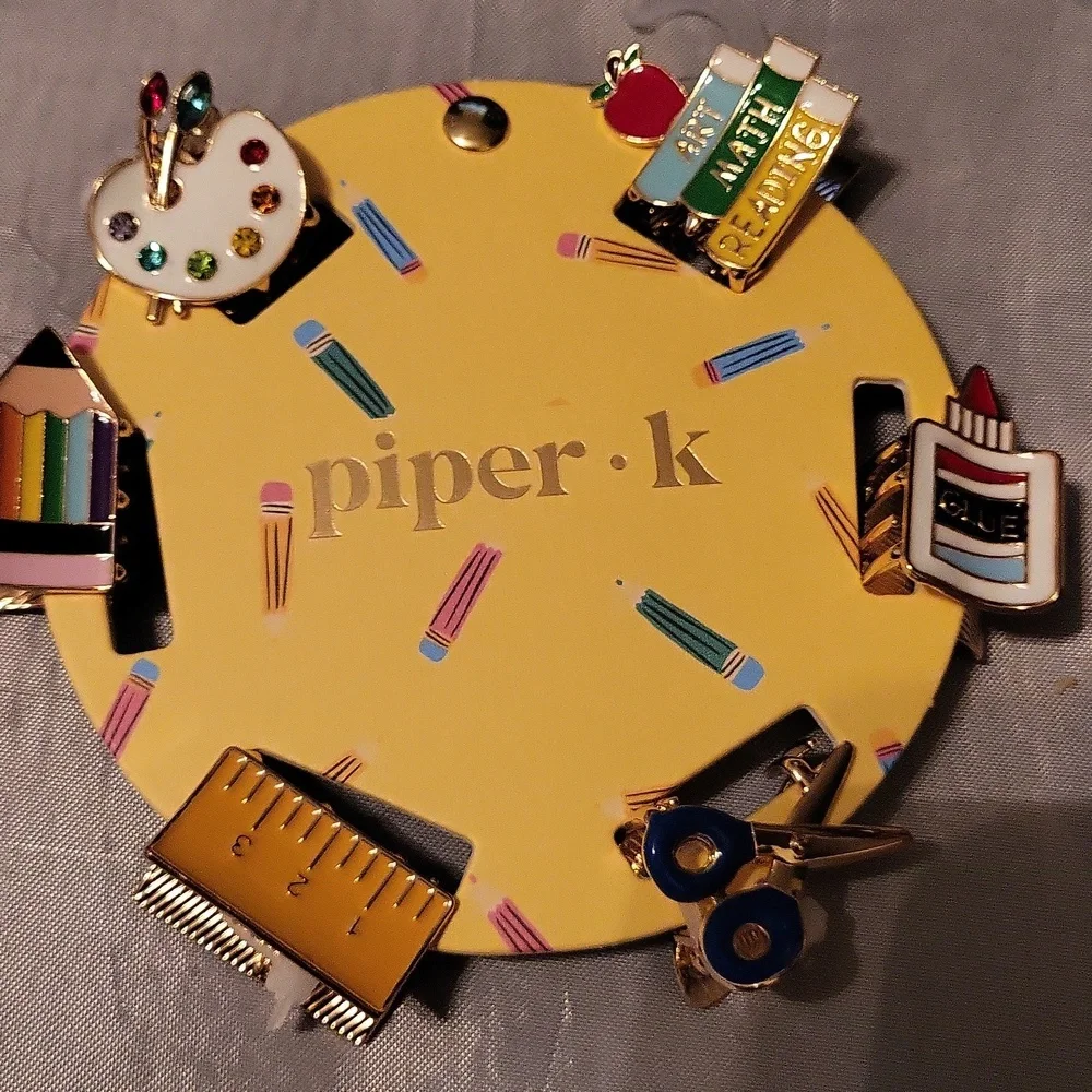 Piper K School Themed Hair Clips Brand New  Teacher Student TL Lm - Picture 2 of 2